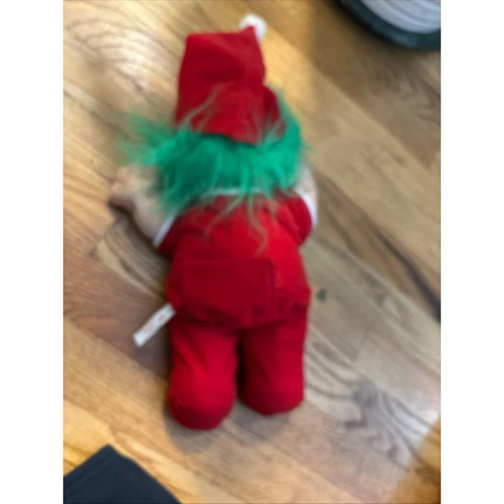Russ Berrie Christmas Elf Troll Plush Vintage 90s Green Hair Red Suit 2338 Good
